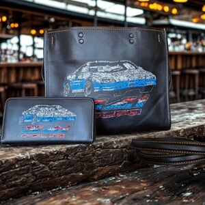 Coach 1941 Rogue Race Car ZL1 Black Natural Glovetanned Pebble Leather+Wallet